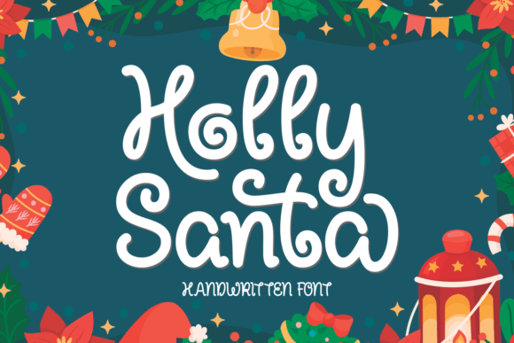 Holly Santa Font for Festive Craft Projects